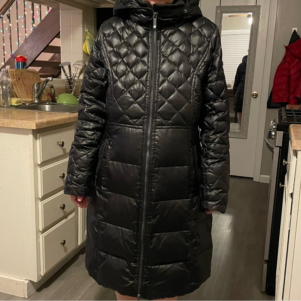 Black puffer coat